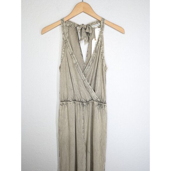 NWT Earthbound Trading Co. Halter V Neck Romper Pantsuit Size S Green Vi… - Picture 6 of 10